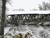 Wolfratshausen en automne sous la neige - Pont sur la Loisach